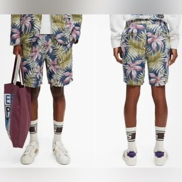 Scotch & Soda NWT Men's Twilt Tropical Print Loose Fit Shorts, Size 36 - Picture 1 of 8